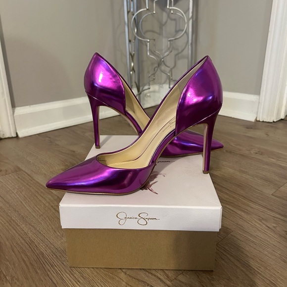 Jessica Simpson Metallic Purple Heels - Picture 6 of 7